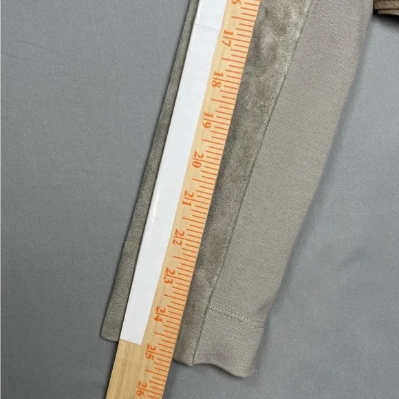 BCBG Maxazria Long Sleeve Sloan Faux Suede Cropped Moto Jacket Gray Tan Medium‎ - Picture 15 of 16